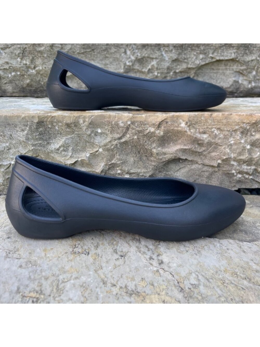 Crocs Womens Laura Ballet Flats Size 11 Black Lightweight Minimalist Comfort